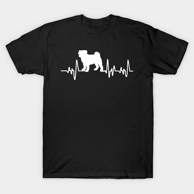 Pug Heartbeat For Dog Lovers T-Shirt by mohammadrezaabolghase